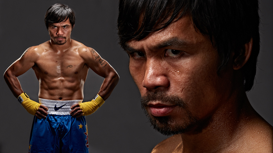 Manny Pacquiao, Filipino boxer photographed by Monte Isom for Top Rank
